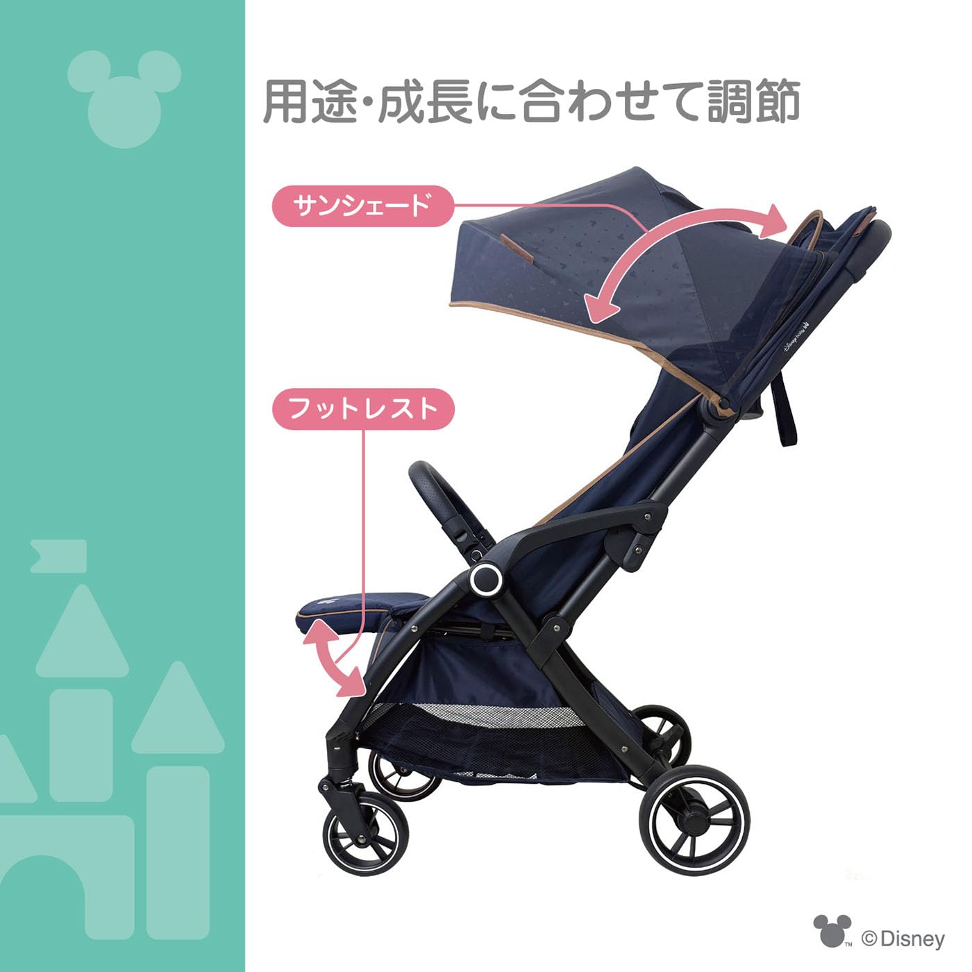 Amazon.co.jp: 自動でたためるベビーカー/Mickey Mouse ステップ